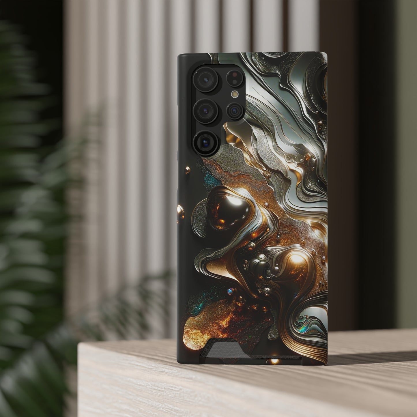 Phone Case with Card Holder - Fused Opulence ©2024