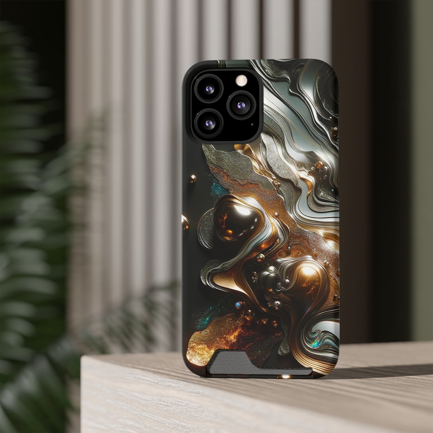Phone Case with Card Holder - Fused Opulence ©2024