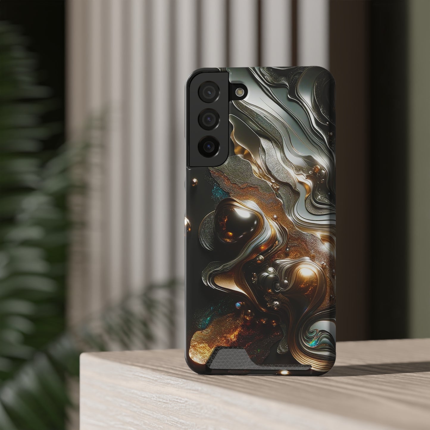 Phone Case with Card Holder - Fused Opulence ©2024