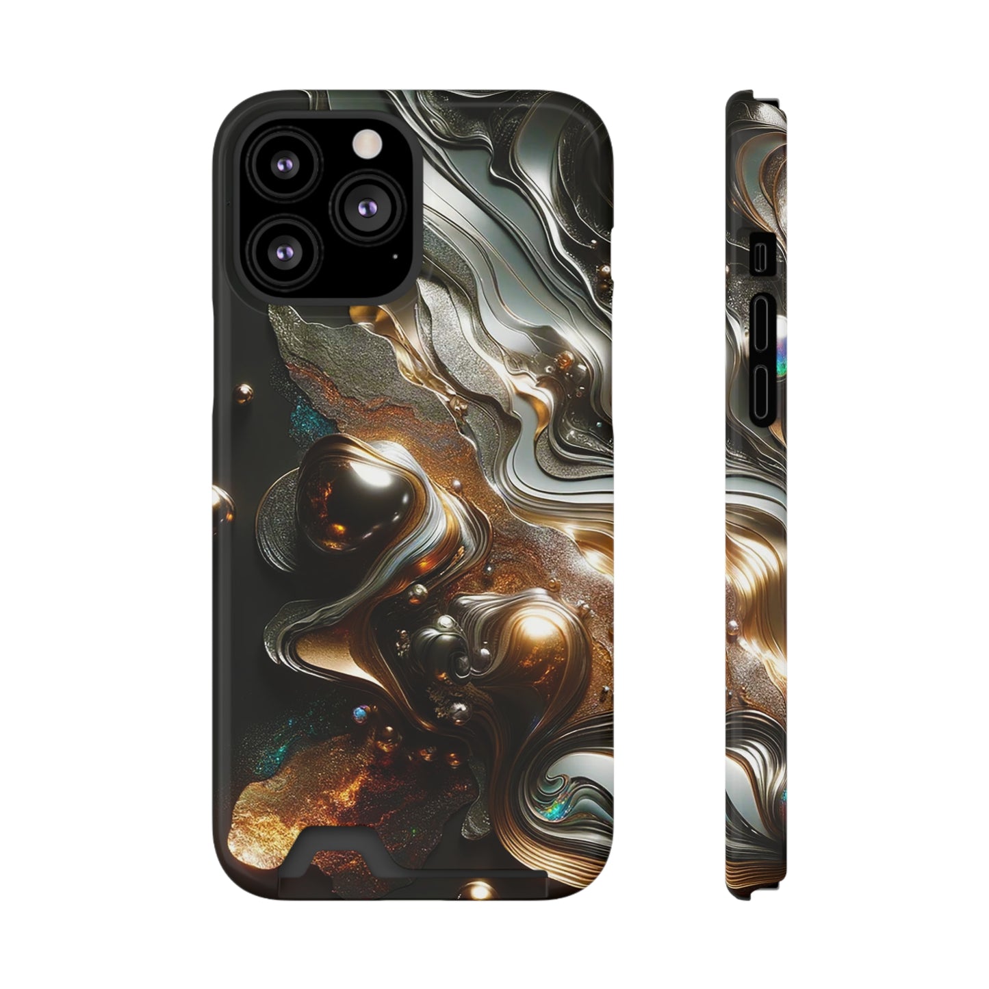 Phone Case with Card Holder - Fused Opulence ©2024
