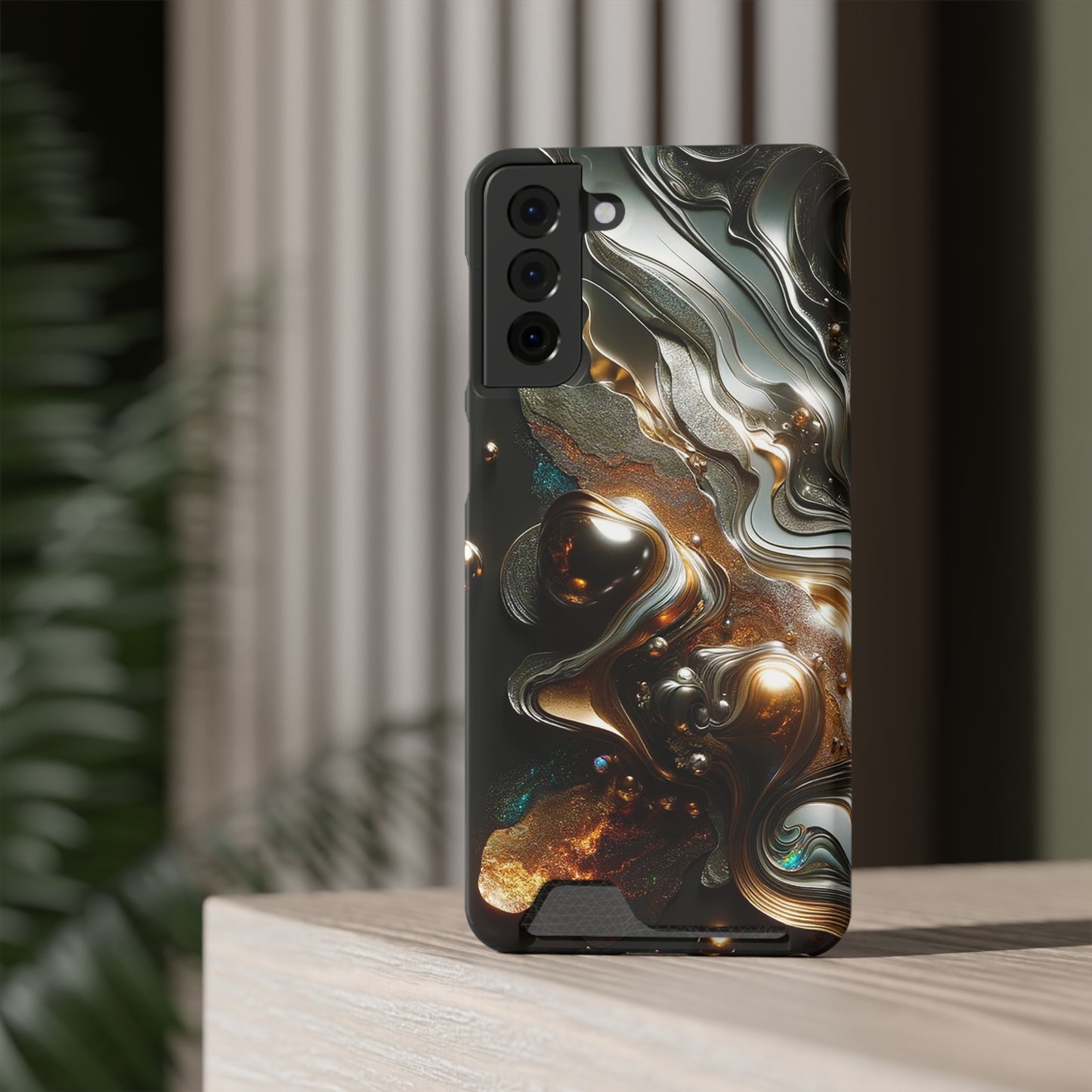 Phone Case with Card Holder - Fused Opulence ©2024