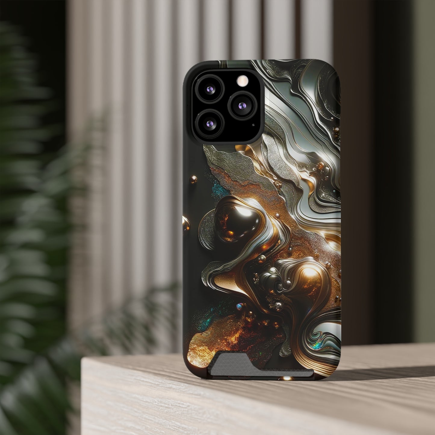 Phone Case with Card Holder - Fused Opulence ©2024