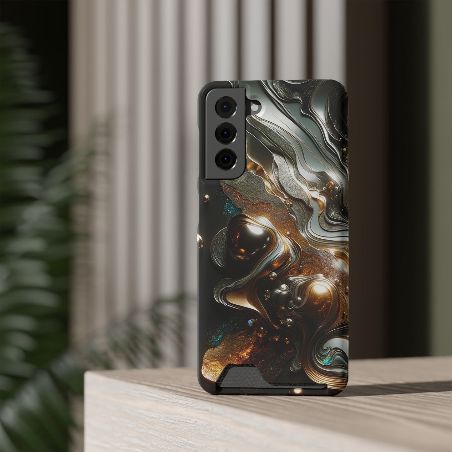 Phone Case with Card Holder - Fused Opulence ©2024